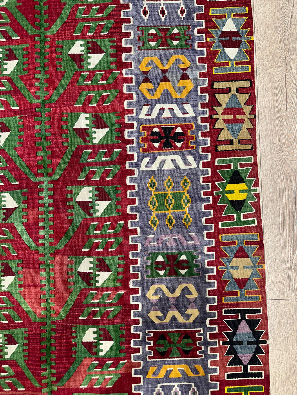 Vintage Turkish Kilim Rug, Boho Area Rug, Handwoven Wool (4.1 x 6.7 ft)