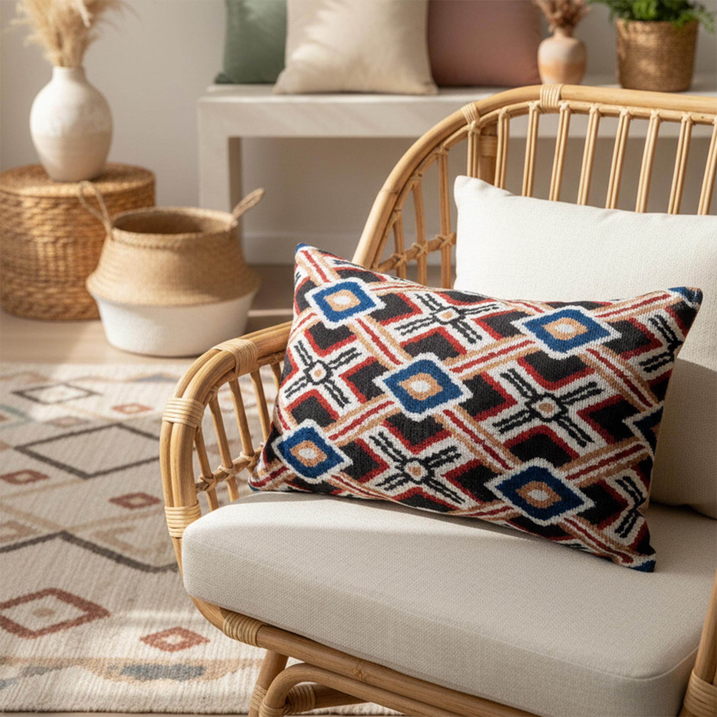 Red Black Blue  Velvet Pillow Cover 16x24