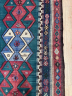 Vintage Turkish Kilim Rug, Handwoven Wool Boho Rug (4.5 x 6.4 ft)