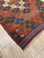 Vintage Turkish Kilim Rug, Handwoven Wool, Bohemian Area Rug (3.02x4.86 ft)