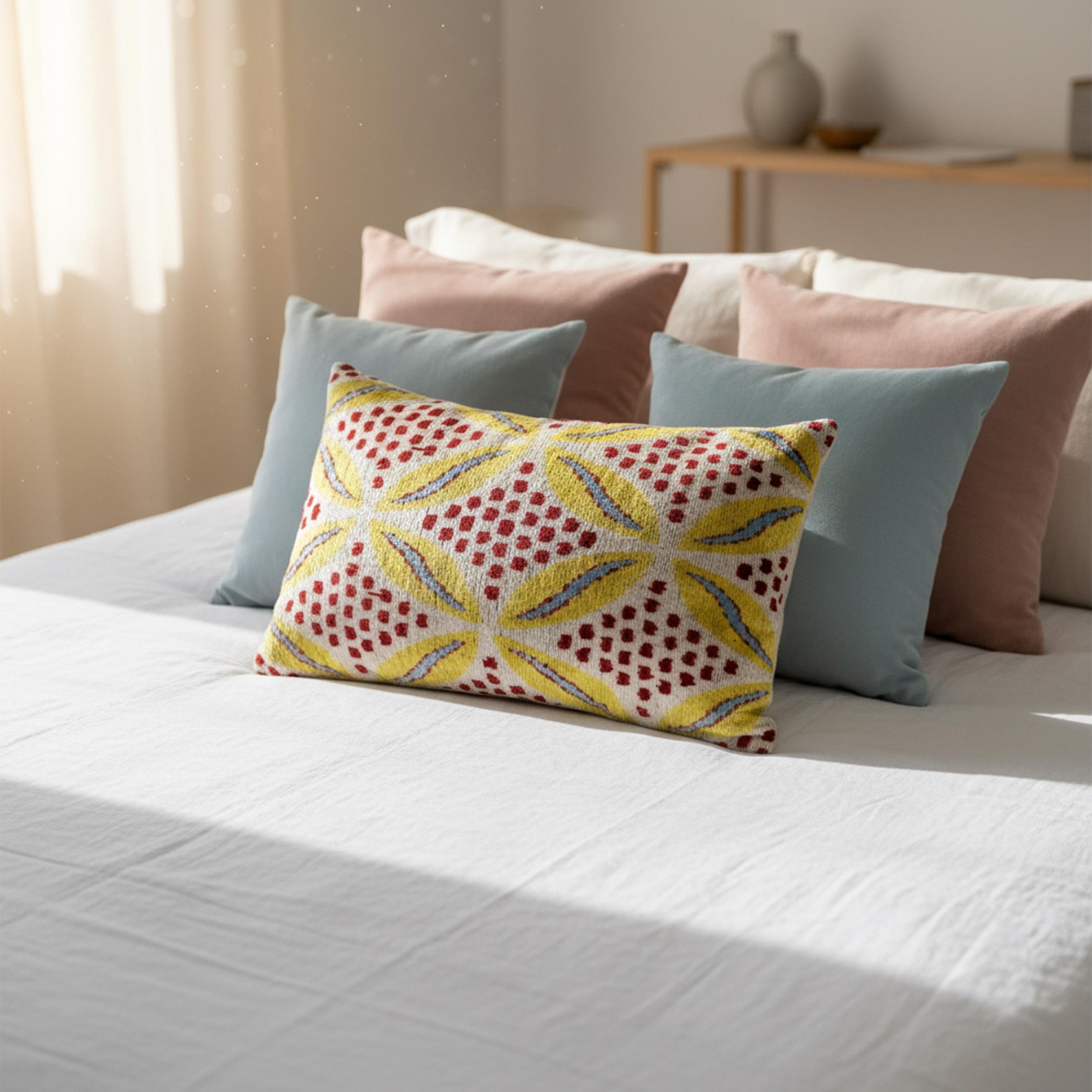 Yellow Red Blue Velvet Pillow Cover 16x24