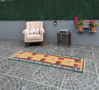 Vintage Turkish Kilim Rug, Handwoven Wool Runner (2.30x6.60 ft)