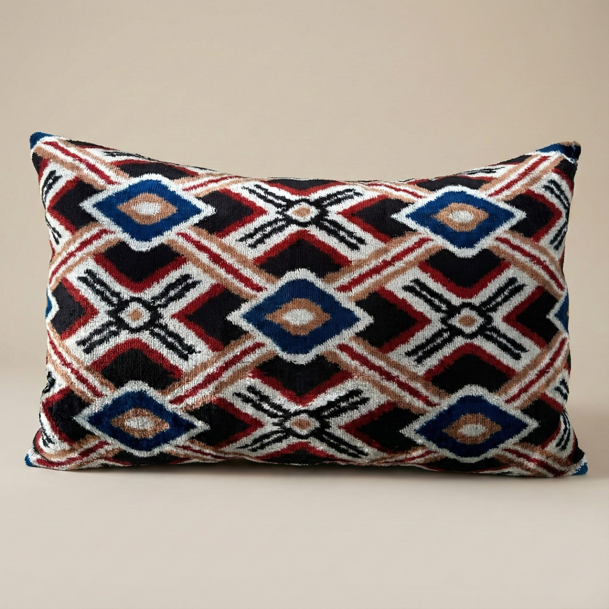 Red Black Blue  Velvet Pillow Cover 16x24