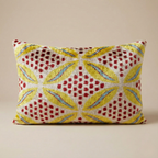Yellow Red Blue Velvet Pillow Cover 16x24