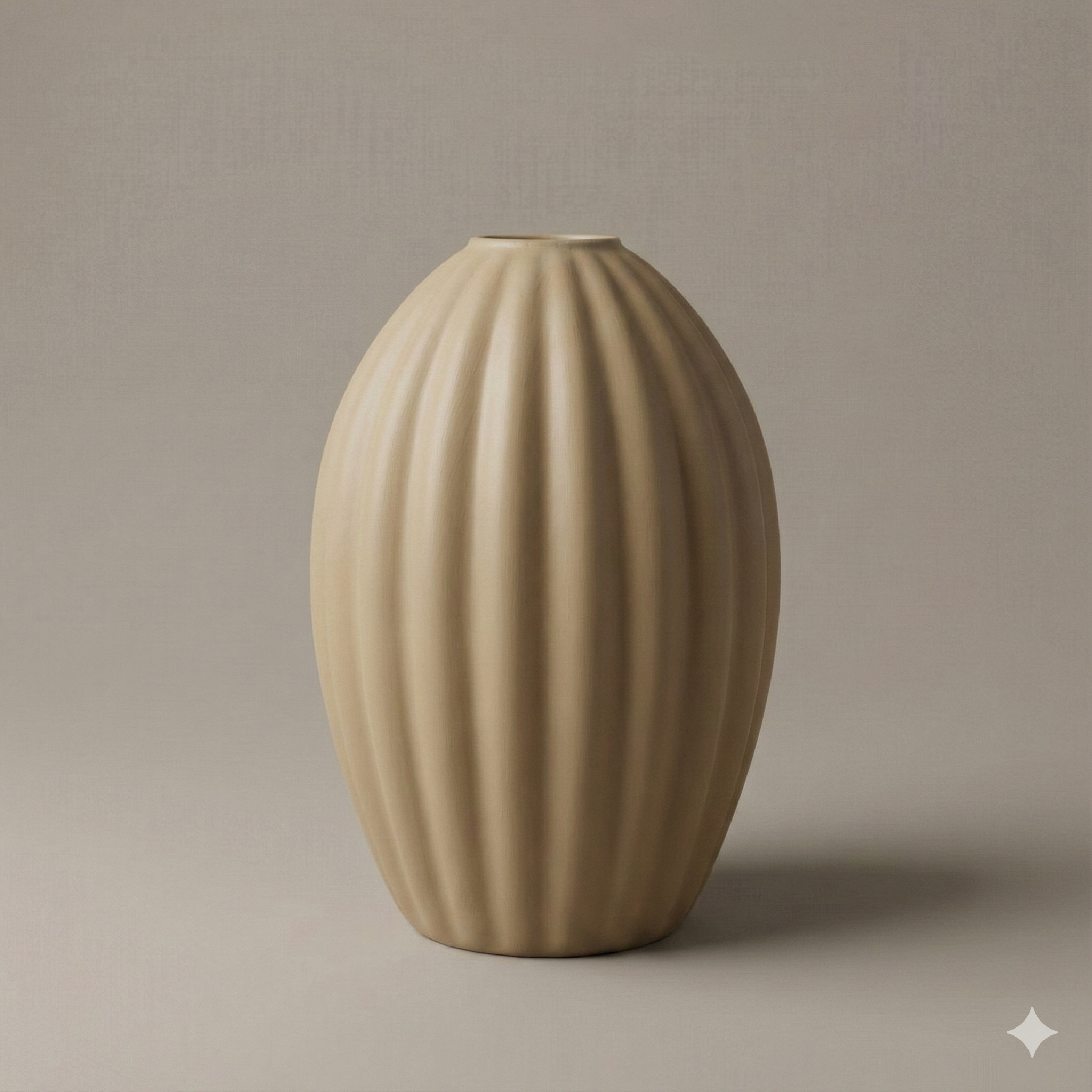 Handmade Beige Ceramic Vase 7.8x9.8