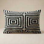 Black and White Velvet Pillow Cover 16x24