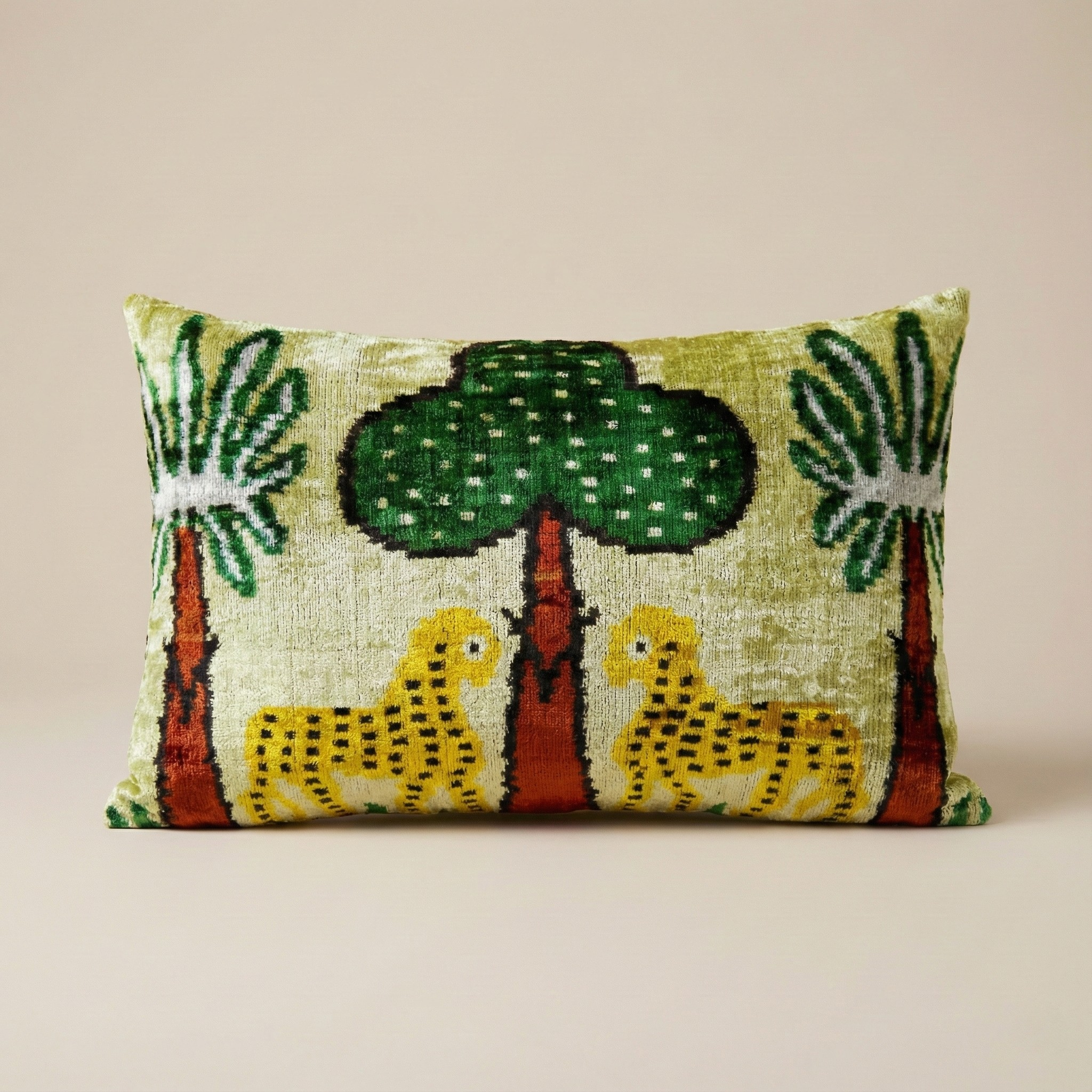 Yellow Green Colorful Velvet Pillow Cover 16x24