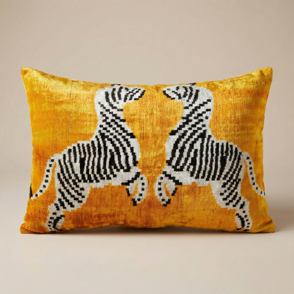 Black & White Zebra Velvet Pillow Cover 16x24