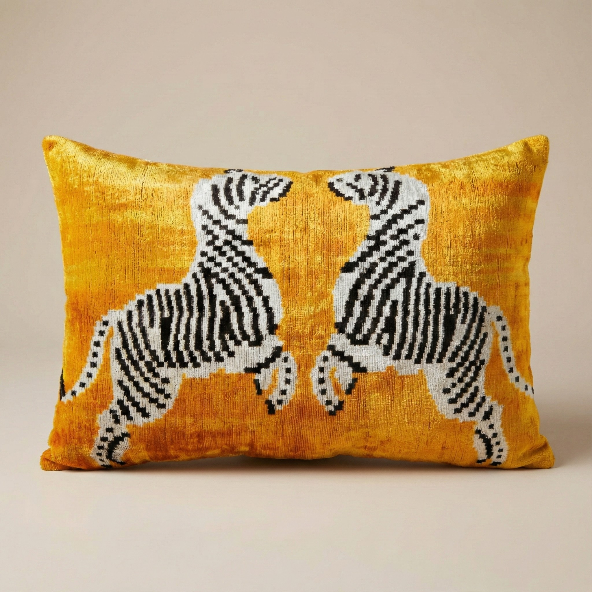 Black & White Zebra Velvet Pillow Cover 16x24