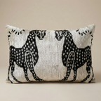Black White Horse Motif Animal Velvet Pillow Cover 16x24