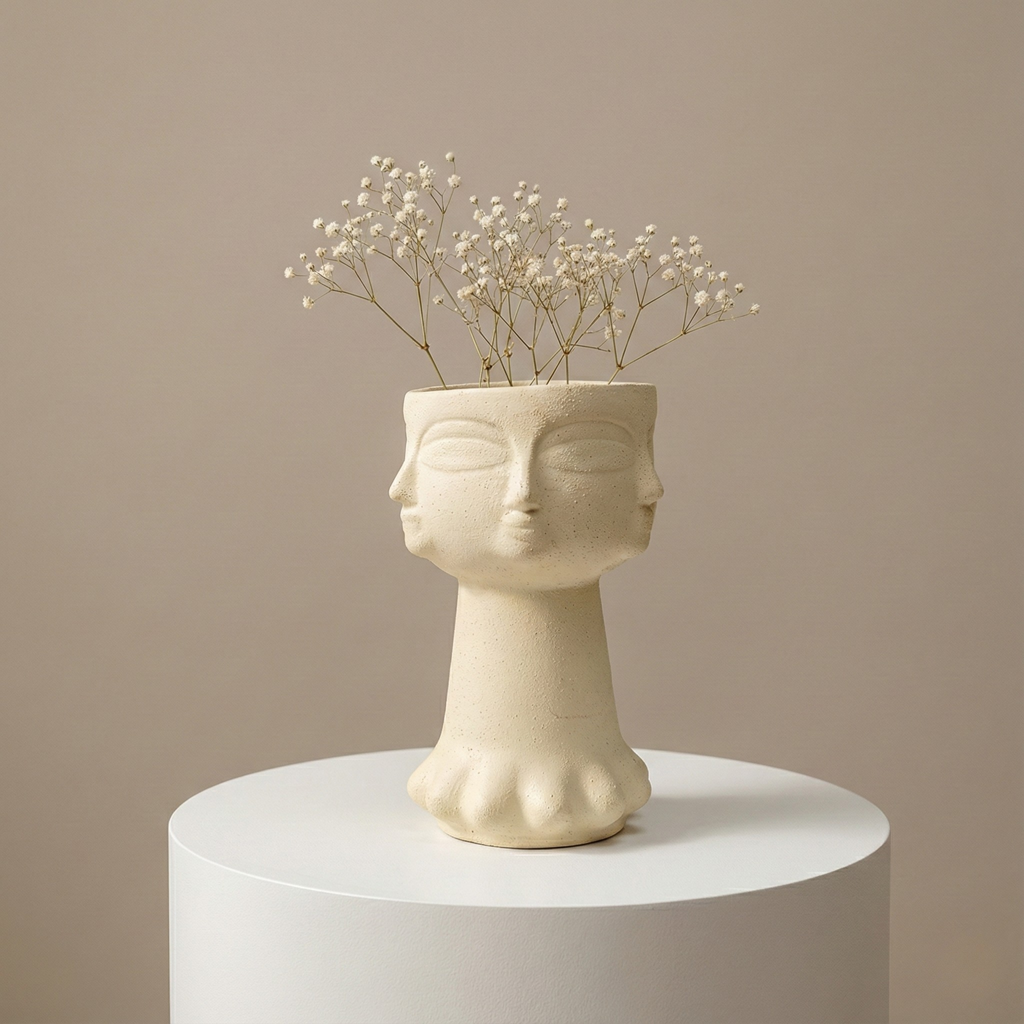 Handmade Ceramic Face Vase 7.1x9.8