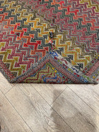 Vintage Turkish Kilim Rug, Handwoven Wool Area Rug (4.3 x 5.5 ft)