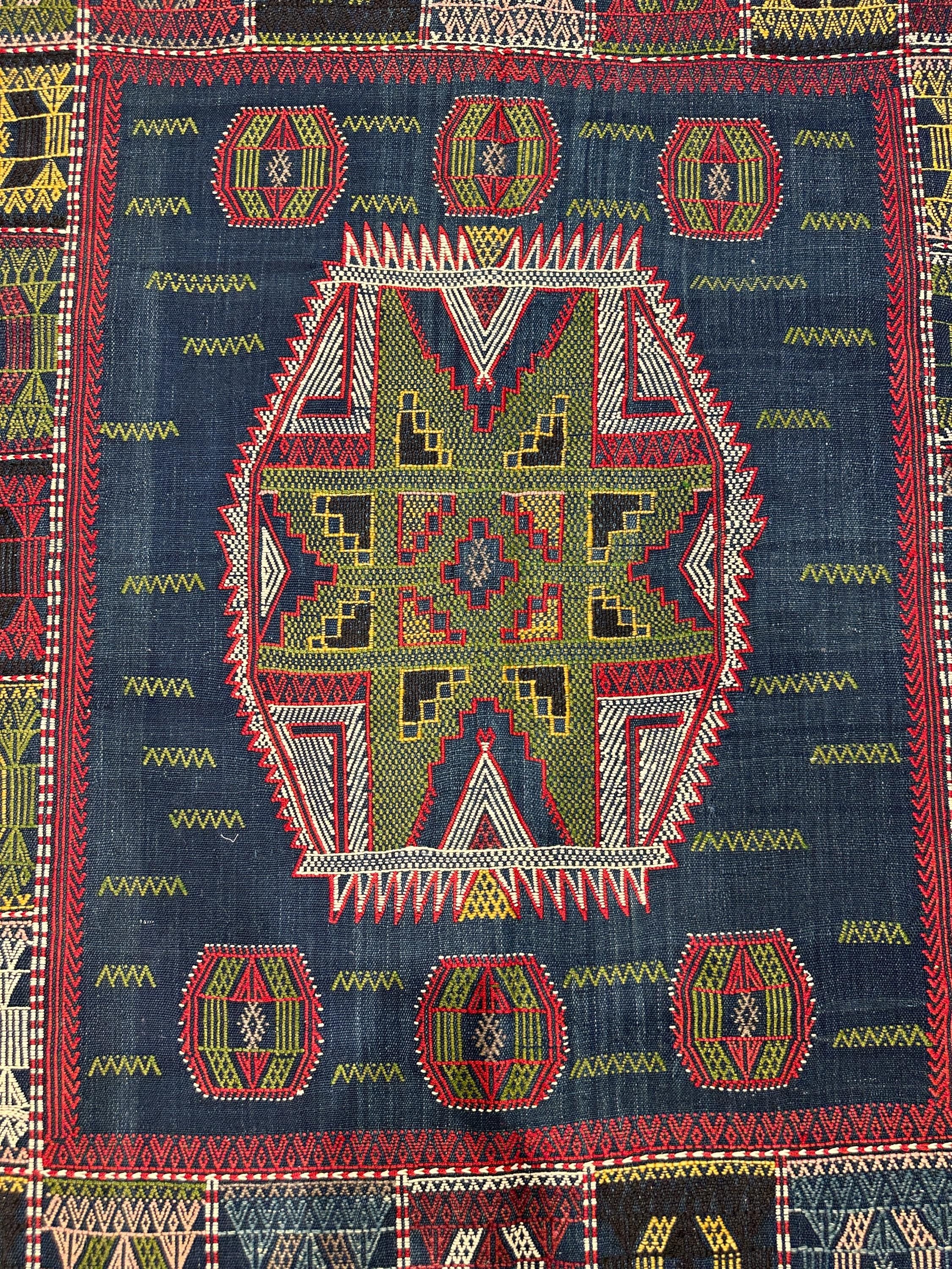 Vintage Turkish Kilim Rug, Handwoven Wool Area Rug (4.20x5.70 ft)