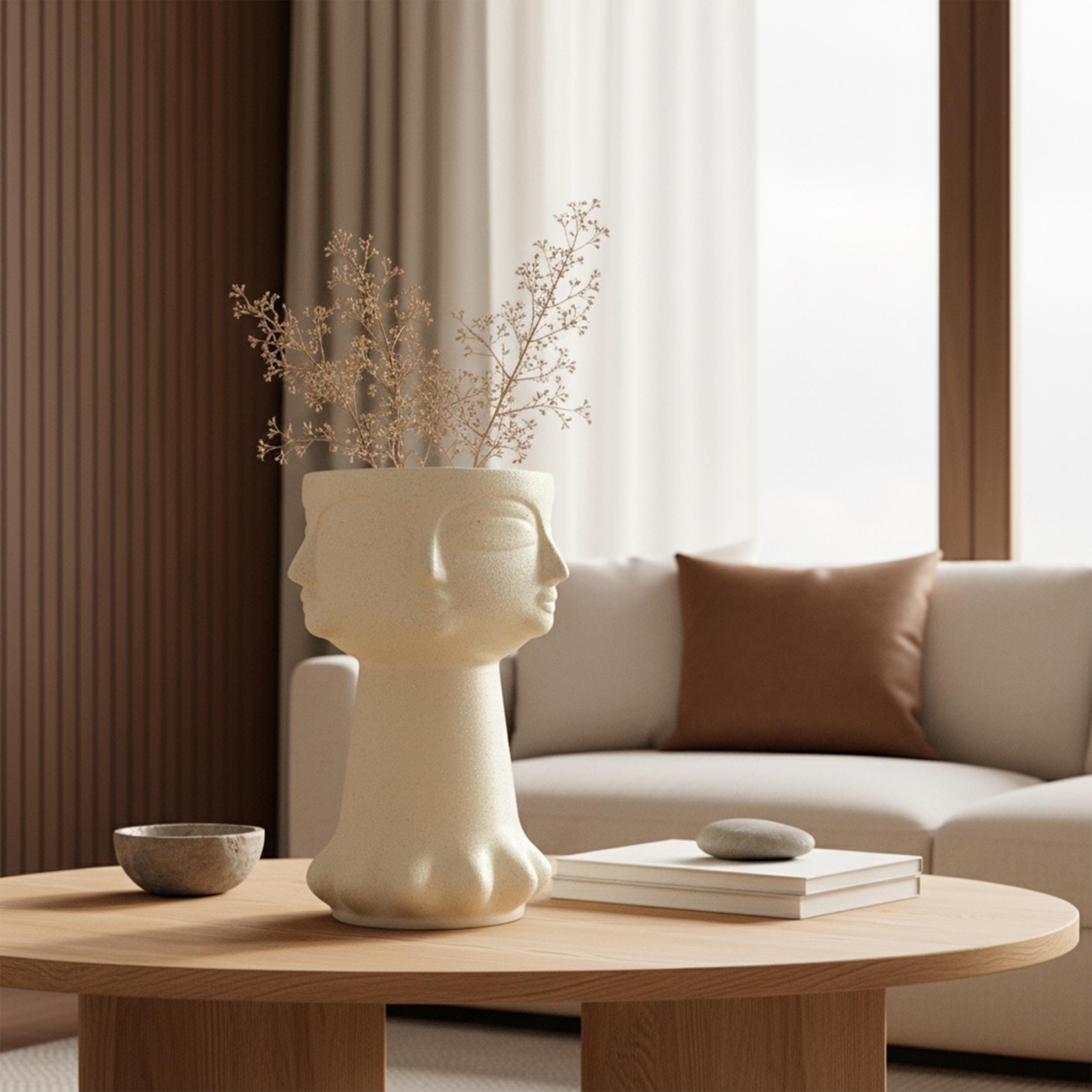 Handmade Ceramic Face Vase 7.1x9.8