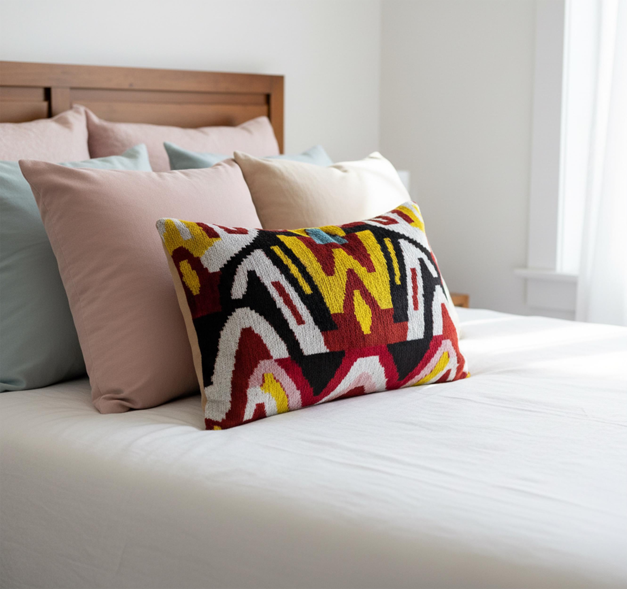 Red Yellow Black Velvet Pillow Cover 16x24