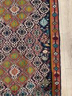 Vintage Turkish Kilim Rug, Handwoven Wool, Tribal Diamond Design (3.8 x 6.2 ft)