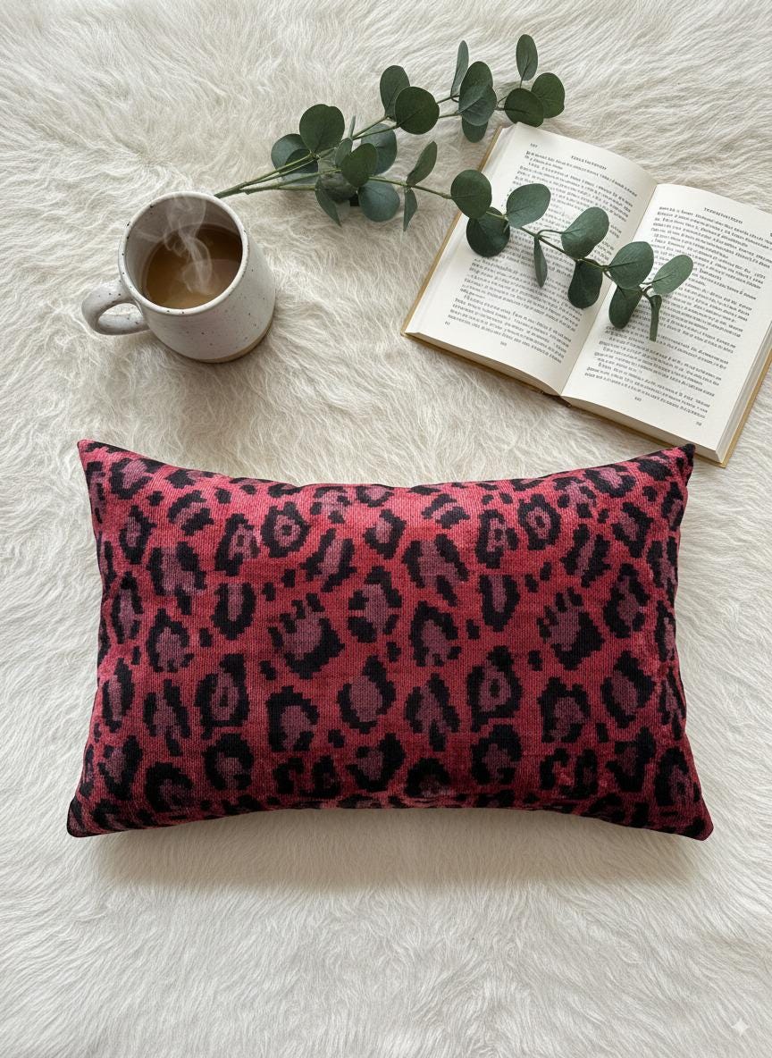 Red and Black Velvet Pillow Cover 16x24