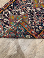 Vintage Turkish Kilim Rug, Handwoven Wool, Tribal Diamond Design (3.8 x 6.2 ft)