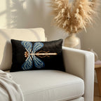 Blue Dragonfly Velvet Pillow Cover 16x24