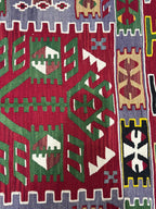 Vintage Turkish Kilim Rug, Boho Area Rug, Handwoven Wool (4.1 x 6.7 ft)