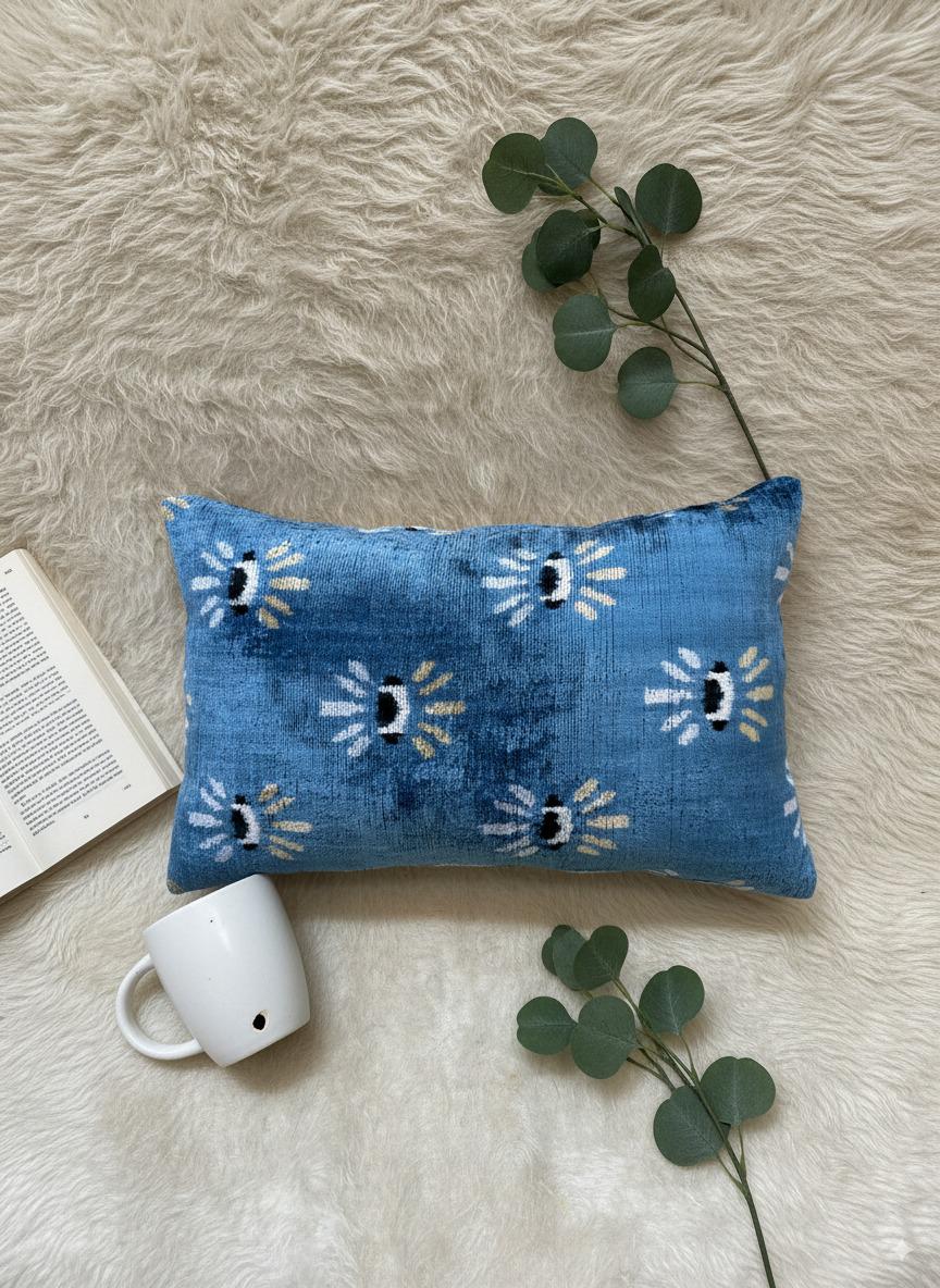 Blue Velvet Pillow Cover 16x24