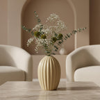 Handmade Beige Ceramic Vase 7.8x9.8