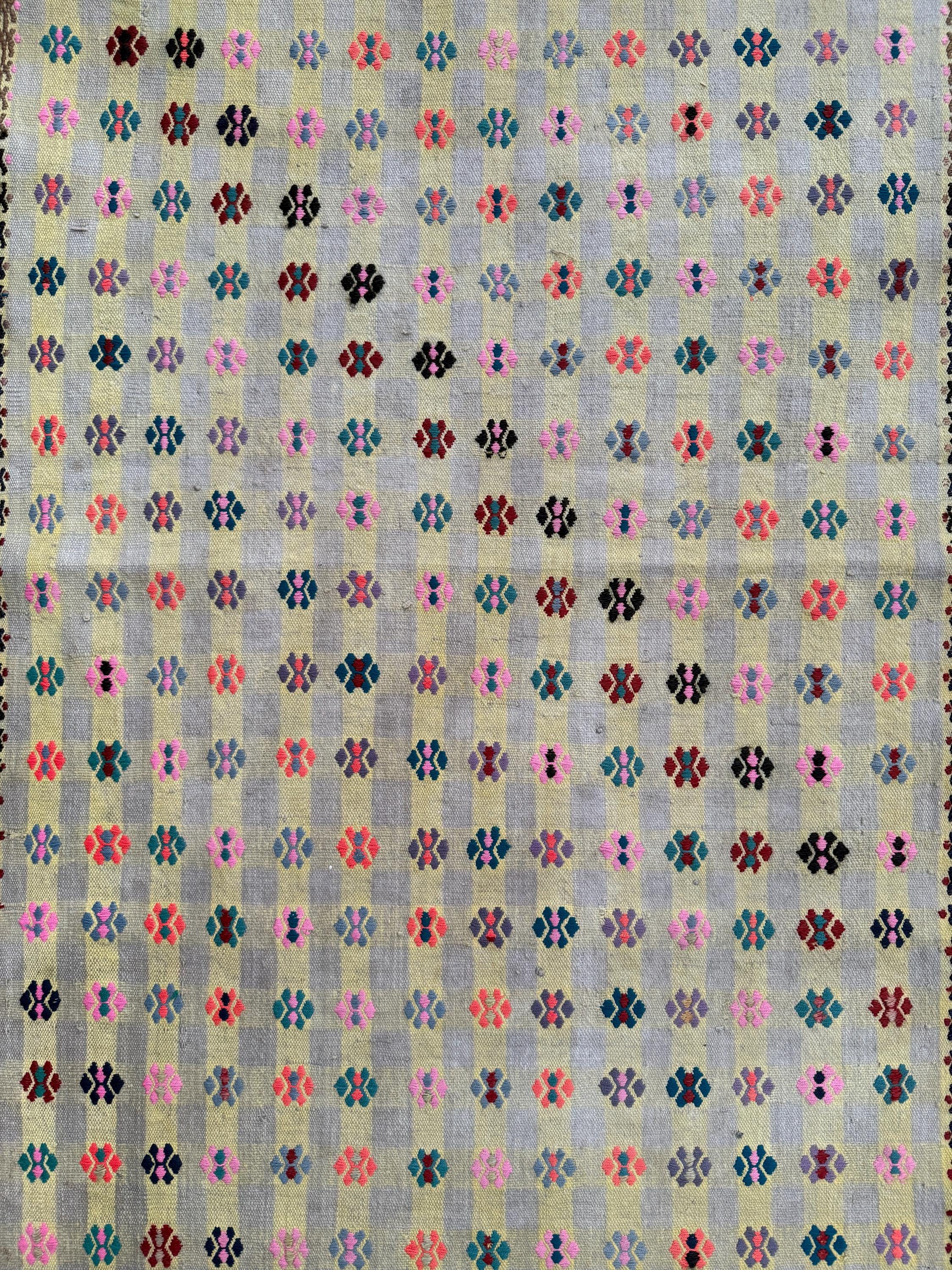 Vintage Turkish Kilim Rug – Cicim Weaving, Scorpion Motif (2.56x9.09 ft)