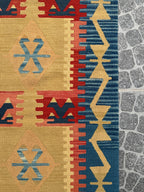 Vintage Turkish Kilim Rug, Handwoven Wool Runner (2.30x6.60 ft)