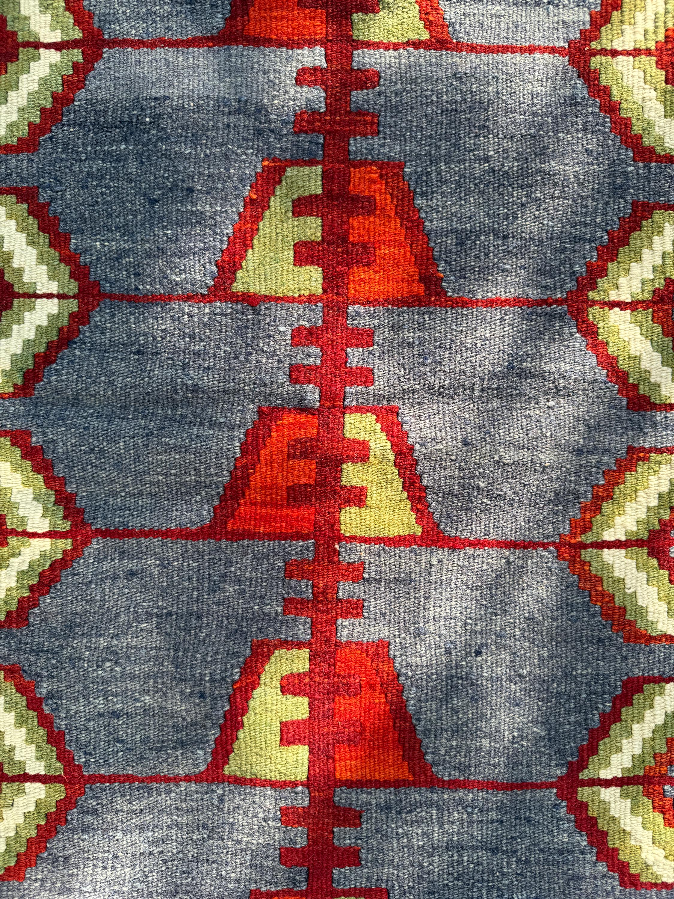 Vintage Handwoven Turkish Kilim Rug, Geometric Wool Rug (3.18x4.76 ft)