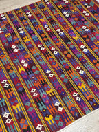 Vintage Turkish Kilim Rug, Handwoven Wool Boho Rug (4.5 x 6.8 ft)