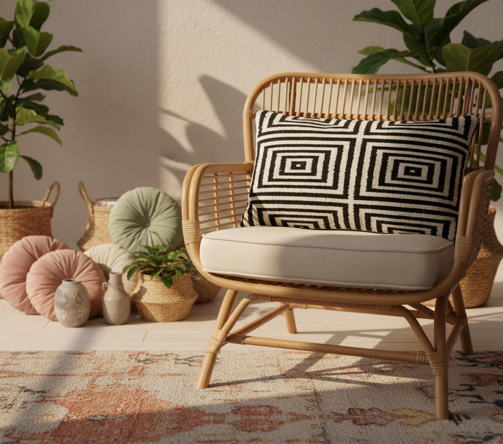 Black and White Velvet Pillow Cover 16x24