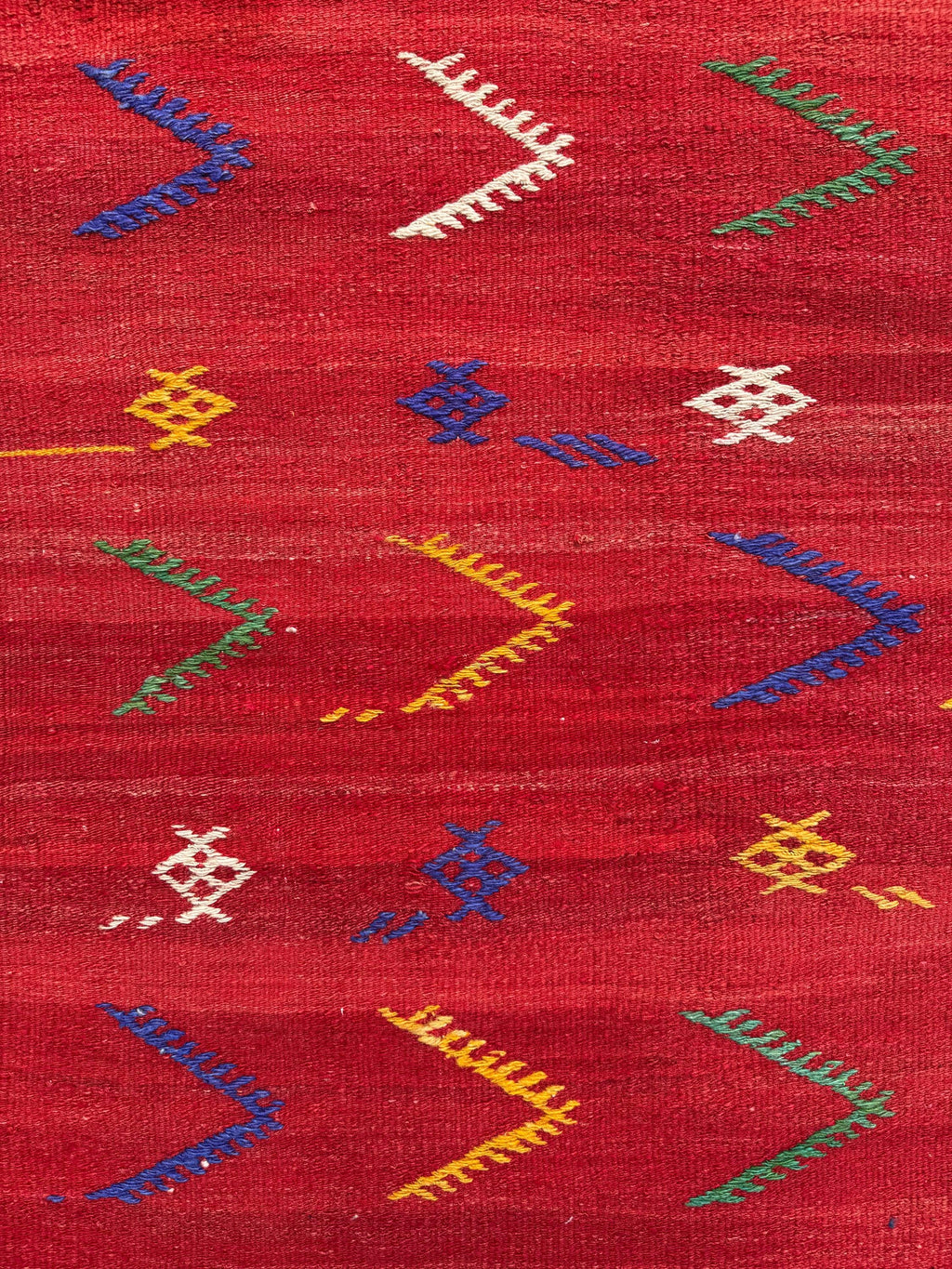 Vintage Turkish Kilim Rug, Handwoven Wool Cicim Rug (1.90x3.81 ft)