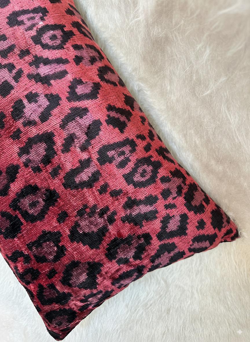 Red and Black Velvet Pillow Cover 16x24
