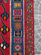 Vintage Tree of Life Kilim Rug, Turkish Handwoven Wool (3.93x6.66ft)