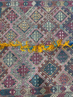 Vintage Turkish Kilim Rug, Geometric Tribal Wool Rug (4.3 x 5.9 ft)