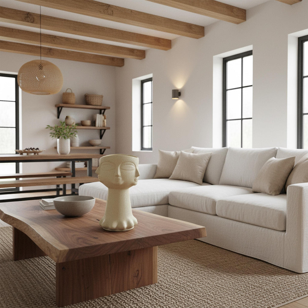 Handmade Ceramic Face Vase 7.1x9.8