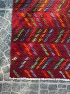 Vintage Afyon Cicim Rug, Handwoven Turkish Kilim, 3.94x4.69 ft