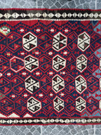 Handwoven Turkish Kilim Rug, Bohemian Geometric Rug (4.07x4.86 ft)