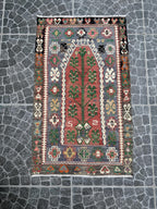 Vintage Turkish Kilim Rug, Tree of Life, Handwoven Wool (2.53x4.20 ft)