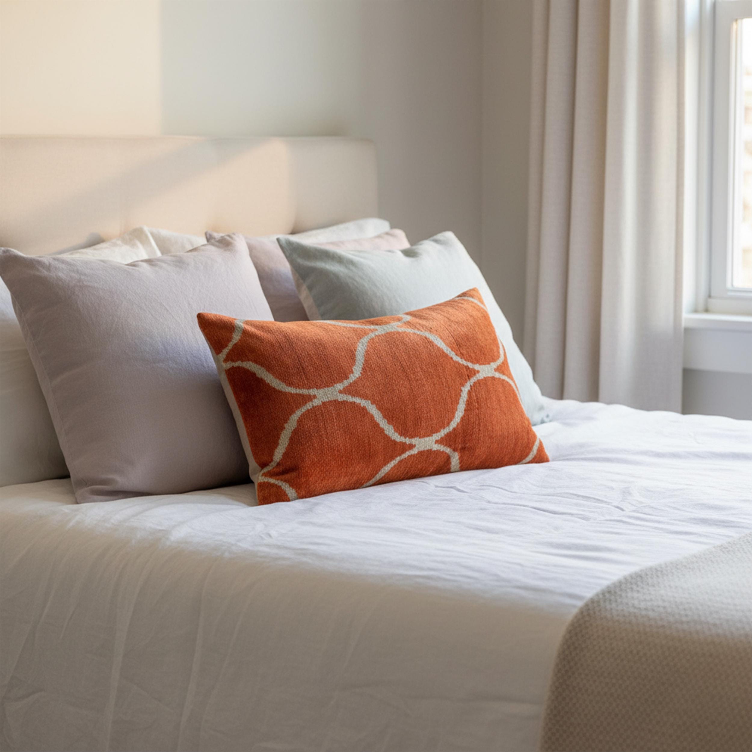 Rust Orange Ikat Pillow Cover 16x24