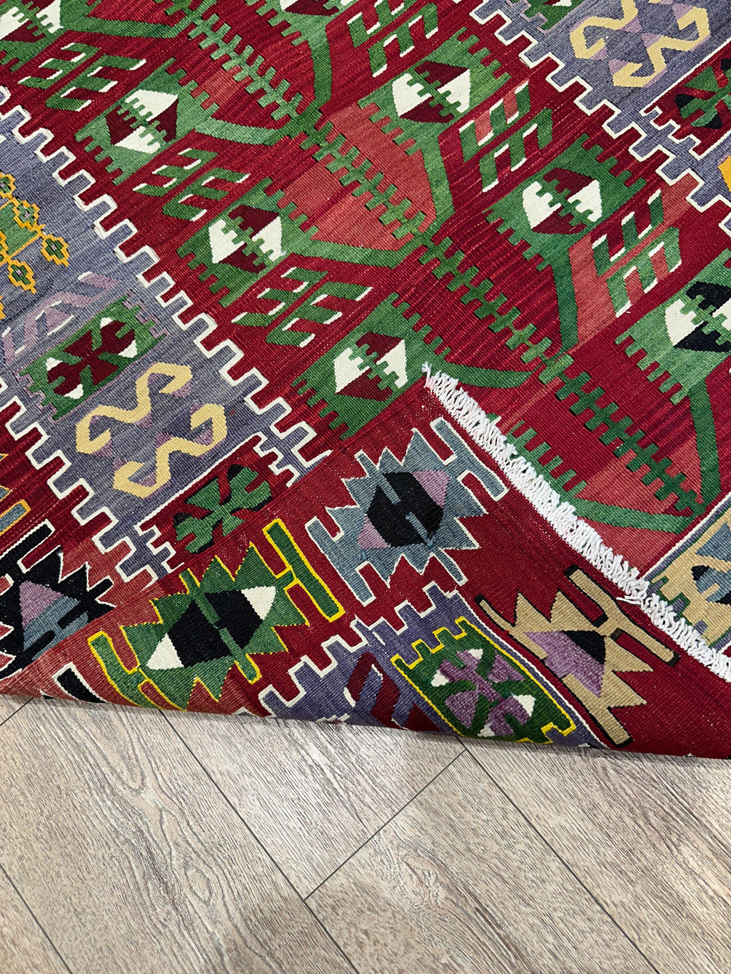 Vintage Turkish Kilim Rug, Boho Area Rug, Handwoven Wool (4.1 x 6.7 ft)