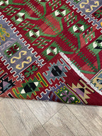 Vintage Turkish Kilim Rug, Boho Area Rug, Handwoven Wool (4.1 x 6.7 ft)