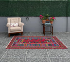 Vintage Tree of Life Kilim Rug, Turkish Handwoven Wool (3.93x6.66ft)