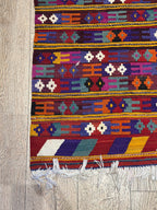 Vintage Turkish Kilim Rug, Handwoven Wool Boho Rug (4.5 x 6.8 ft)